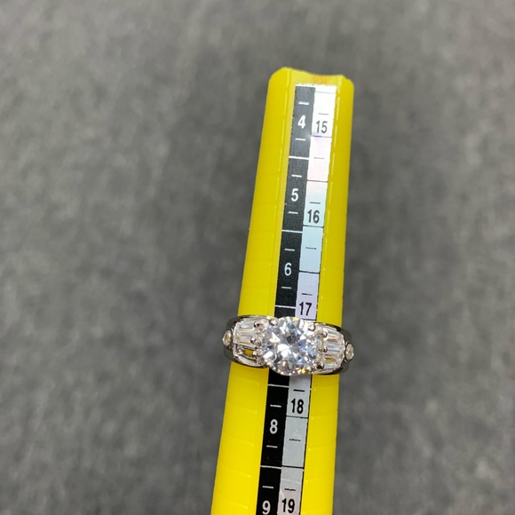 14k Gold plated Engagement Ring 2ct Round - Picture 3 of 13